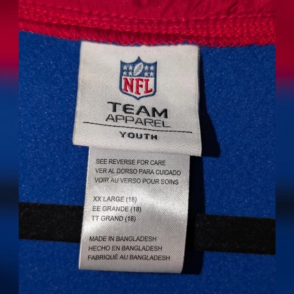 New York Giants NFL Team Apparel Fleece 1st & 10 Full Zip Jacket Youth XXL